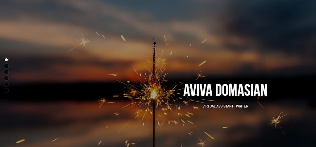 Aviva Domasian screenshot of Strikingly website